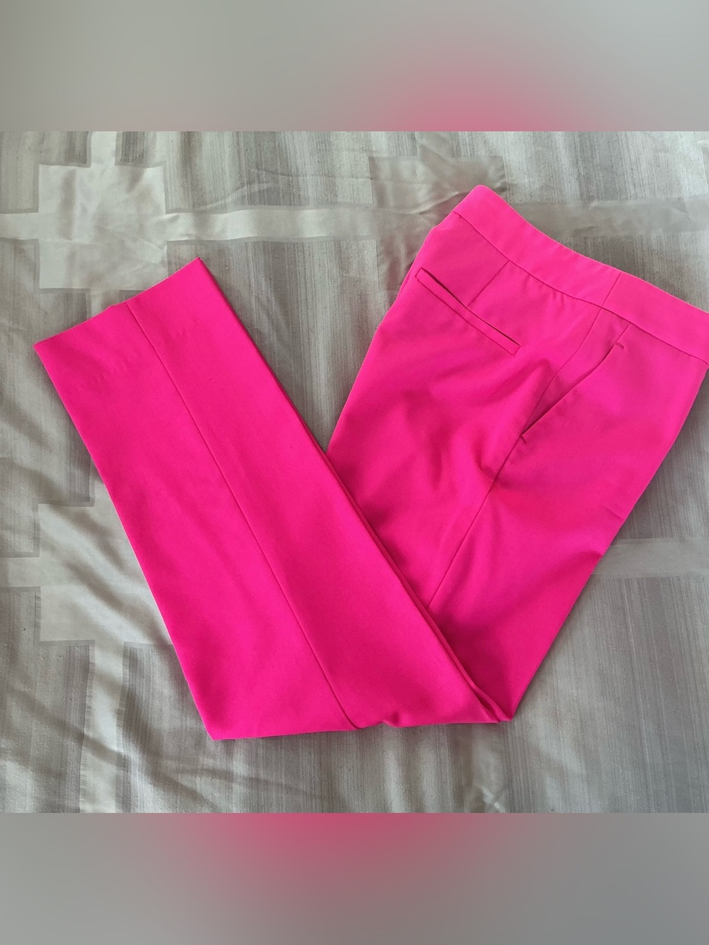Argent Supermajority Bright Pink Trousers in Seasonless Wool, Size 6